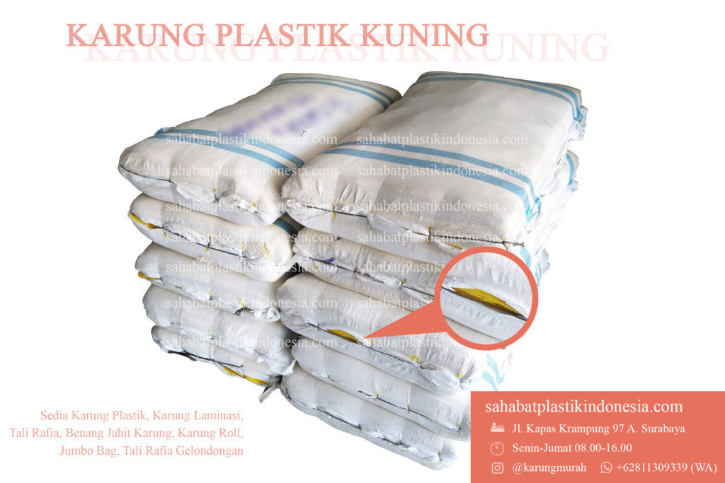 Karung Plastik Kuning, jual karung plastik kuning, grosir karung plastik kuning, distributor karung plastik kuning